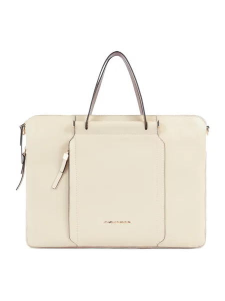 Torebka skórzana Piquadro skórzana beżowa