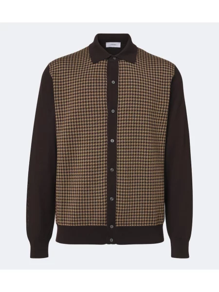 Cardigan Lardini de lână cu model pepito maro