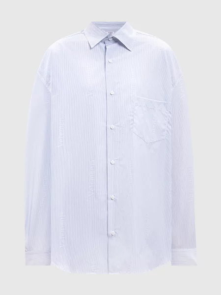 Сорочка в смужку з логотипом Vetements біла