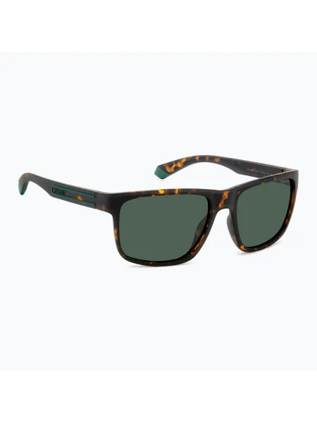 Ochelari de soare polarizați pentru bărbați Polaroid PLD mat brown havana/green verde