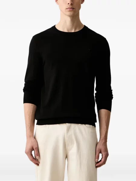 Pulover Trussardi cu broderie cu decolteu rotund negru
