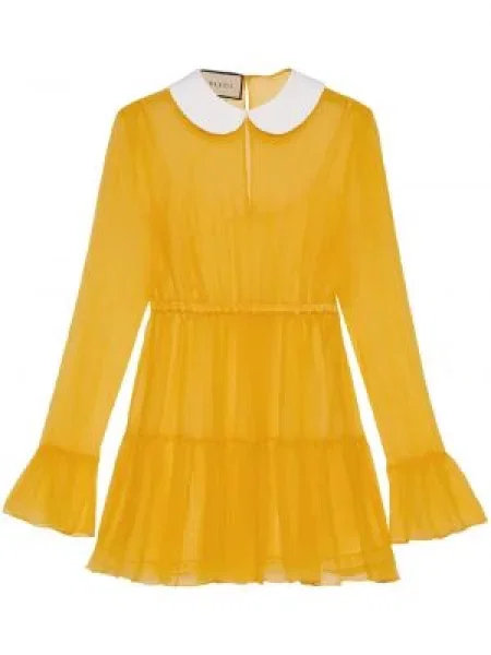 Rochie mini Gucci din șifon galben