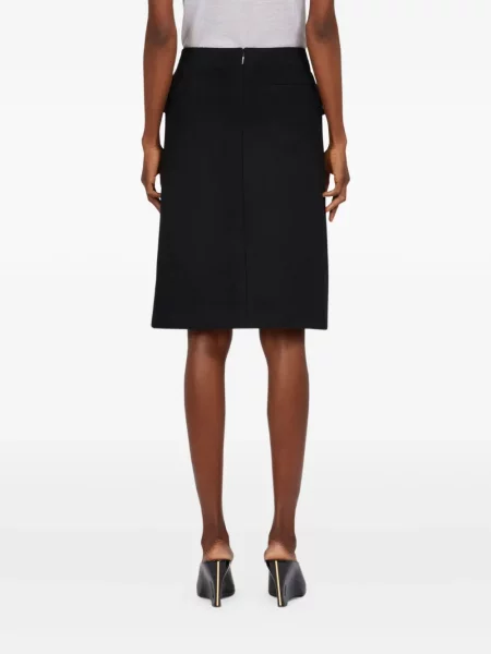 Fustă midi Ferragamo până la genunchi cu crăpătură negru