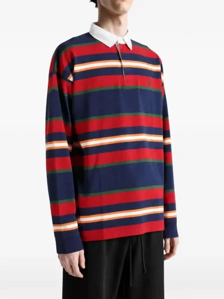 Kordbársony csíkos pólóing Polo Ralph Lauren autogrammal zöld