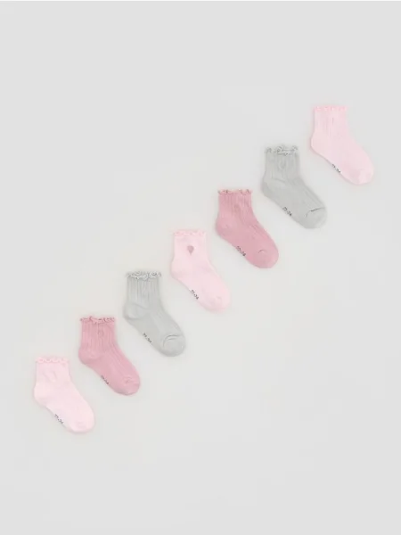 Reserved Set de 7 perechi de șosete roz-pastel roz