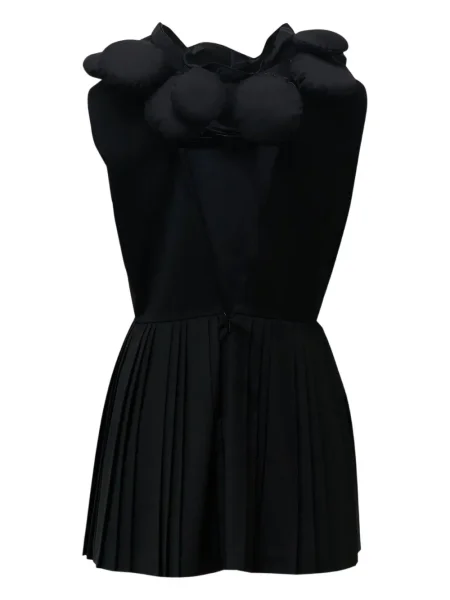 Mini rochie mini Pushbutton plisată de costum negru
