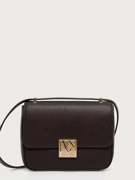 Geantă Armani Exchange din piele maro