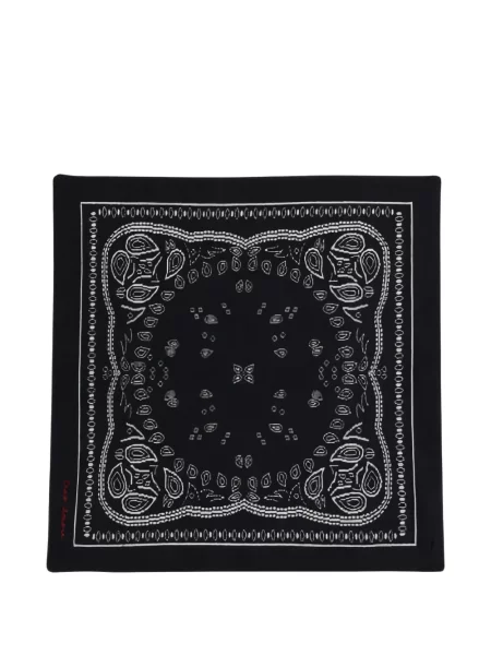 Fular Giada Benincasa cu broderie cu model paisley negru