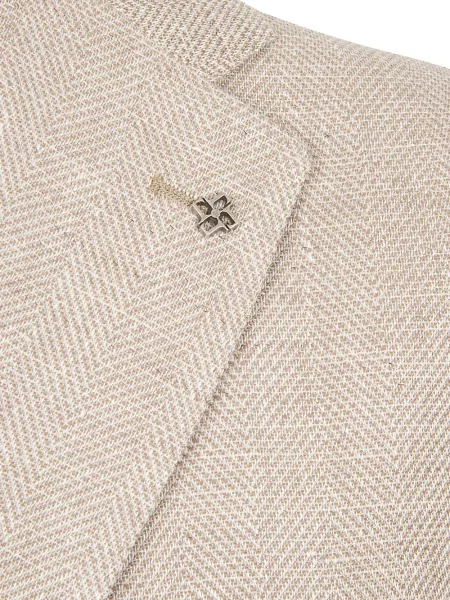Blejzer Tagliatore s herringbone uzorkom s reverom smeđa