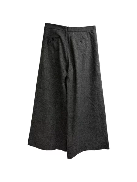 Pantaloni Max Mara asimetrice cu model herringbone gri