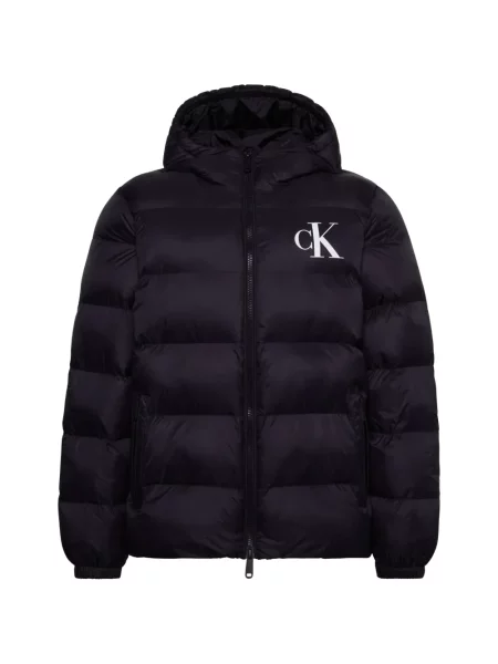 Geacă Calvin Klein cu glugă cu imagine albastru