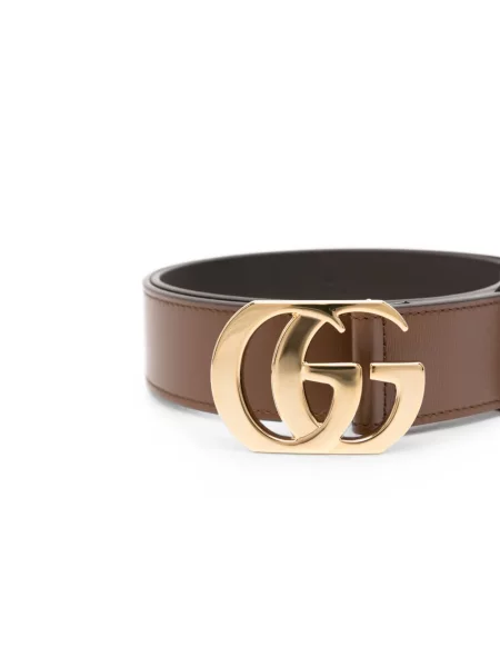 Cu centură curea Gucci din piele maro