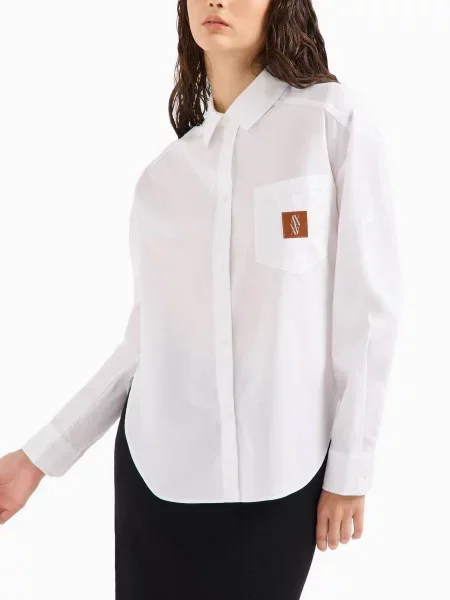 Рубашка Armani Exchange из лиоцела белая