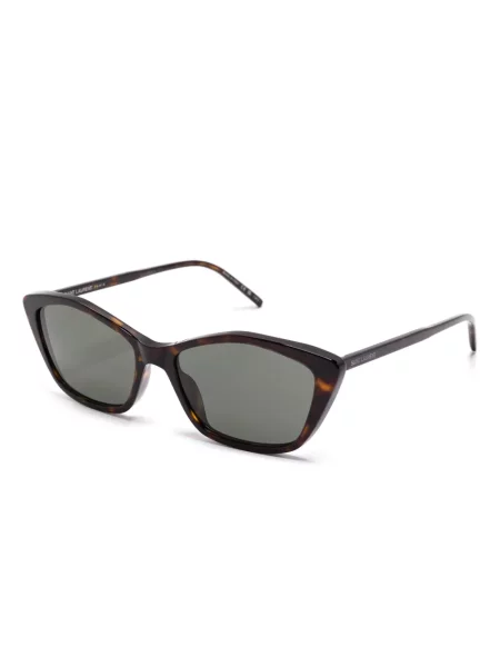 Ochelari de soare Saint Laurent Eyewear cu imprimeu geometric maro