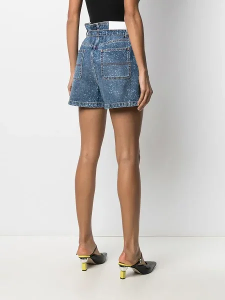 Pantaloni scurți din denim Msgm cu imagine albastru