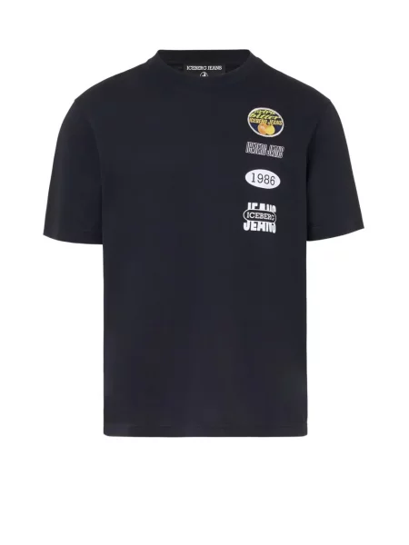 Scurt tricou Iceberg cu autograf negru