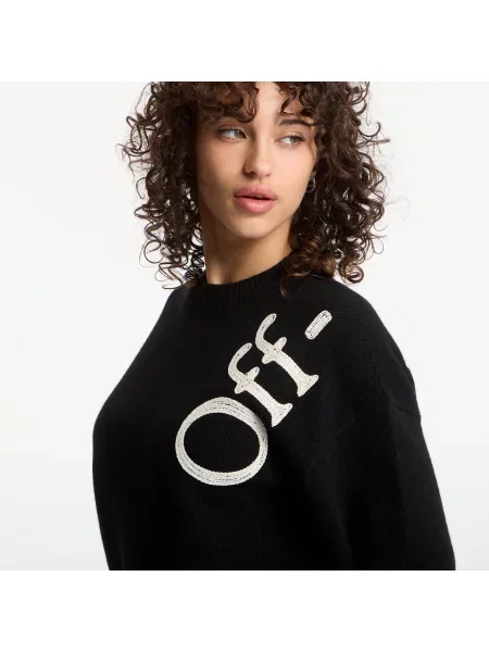 Pleten pulover Off-white bela