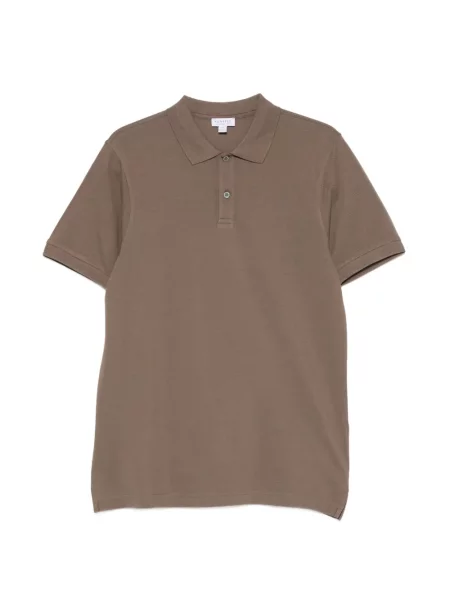 Scurt tricou polo Sunspel maro