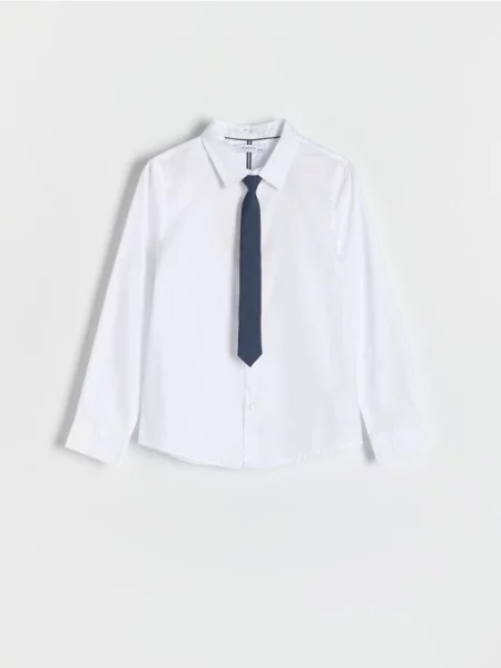Reserved Cămașă elegantă cu cravată alb