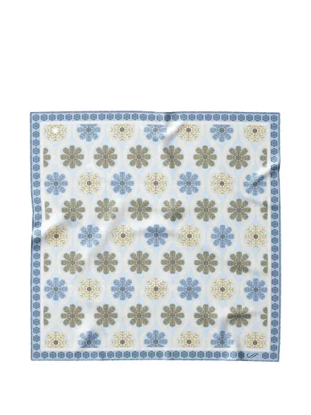 Fular Elizabetta cu model floral cu imagine albastru