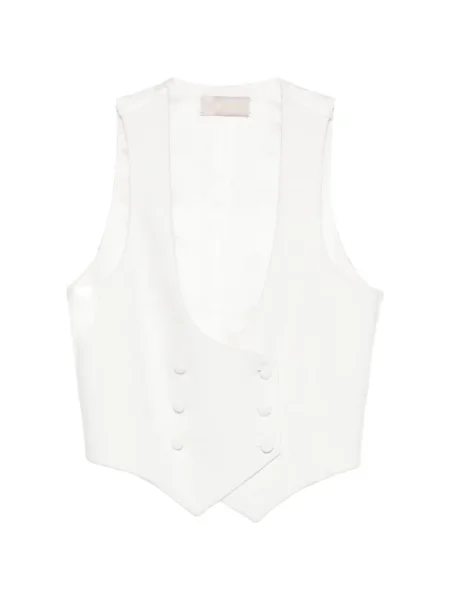 Top Imroska cu două rânduri de nasturi alb