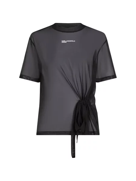 Tricou Karl Lagerfeld Jeans cu autograf negru