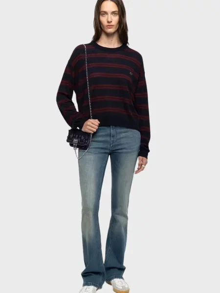 Кашемировый свитер Zadig&voltaire в полоску синий