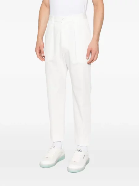 Plisované kalhoty Eleventy bílé