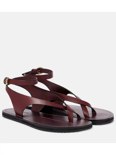 Кожени сандали A.emery винено червено