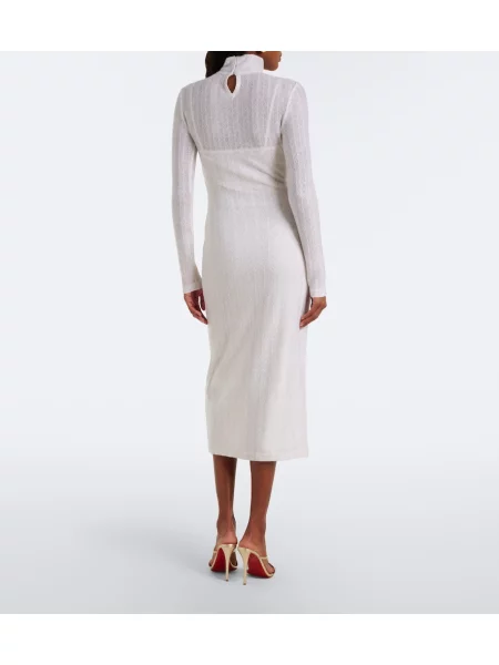 Rochie midi Missoni tricotate alb