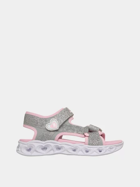 Дитячі Сандалії Skechers HEART LIGHTS SANDALS срібний штучний