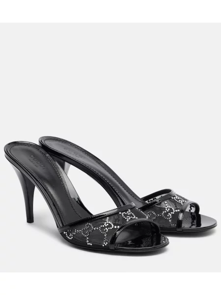 Usnjene mules Gucci črna