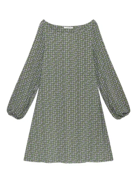 Rochie mini Maliparmi cu imagine cu imprimeu geometric de costum verde