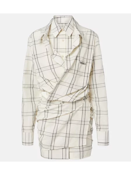 Rochie The Attico în carouri alb