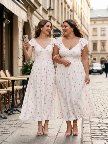 Сукня максі з воланами у квітковий принт різнобарвний