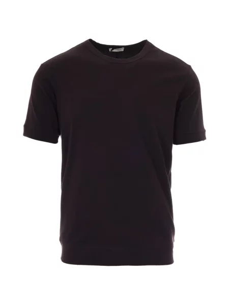 Tricou Paolo Pecora cu decolteu rotund maro