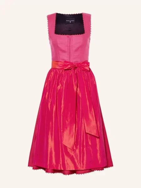 Kinga Mathe Sukienka Bawarska München Z Lnem pink zielona