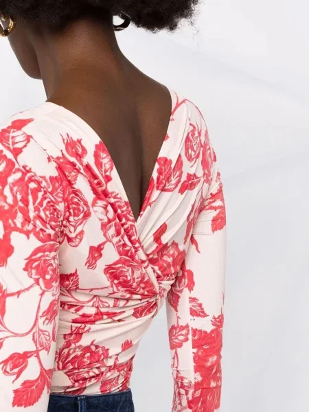 Top Msgm cu model floral cu imagine roz