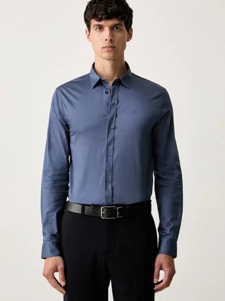 Armani Exchange cămașă pentru bărbați din cu albastru