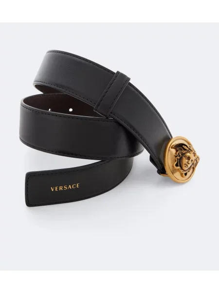 Cu centură curea Versace din piele negru