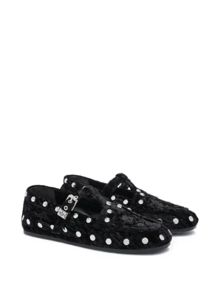 Mocasini Ganni de catifea negru
