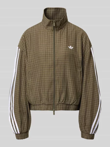 Bluza rozpinana o kroju regular fit z mieszanki Adidas Originals oliwkowa