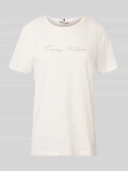 T-shirt o kroju regular fit z czystej bawełny Tommy Hilfiger biała
