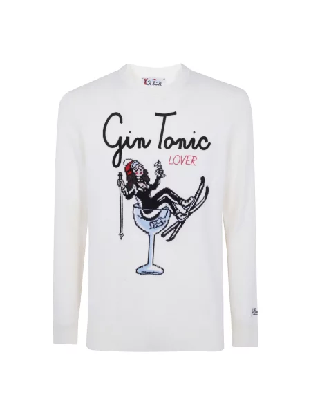 Sweter Mc2 Saint Barth wełniany biały