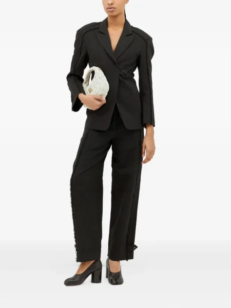 Sacou Ganni din tweed negru