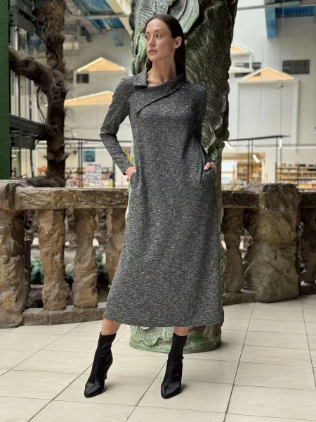 Сукня міді CAT ORANGE темно-сірий віскоза/поліестер сіра