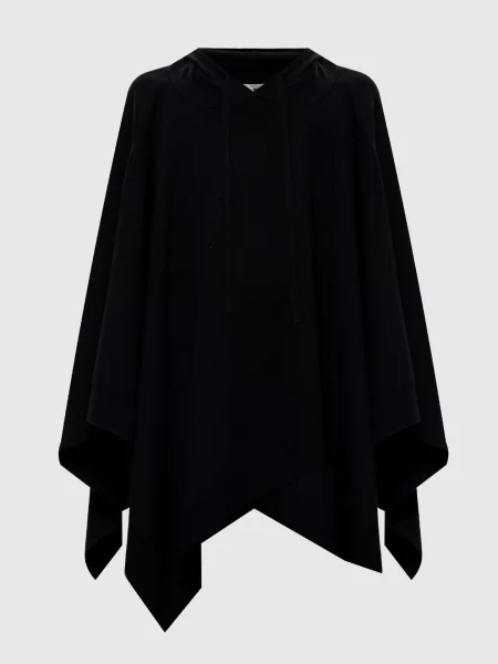 Пончо Twinset с капюшоном черное