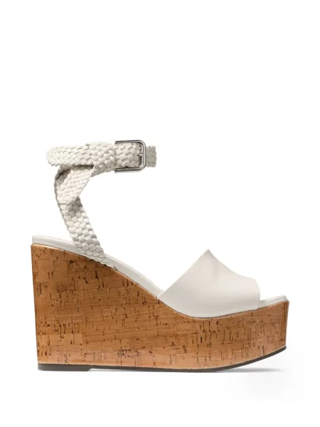Cropp sandale Jimmy Choo cu platformă țesuți alb