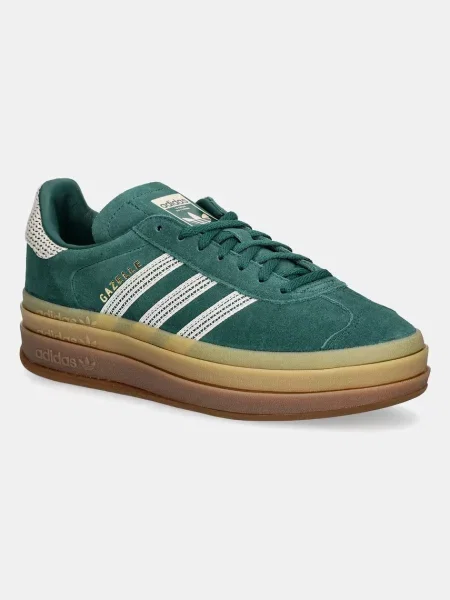Adidas Originals sneakers din piele intoarsă Gazelle Bold W verde
