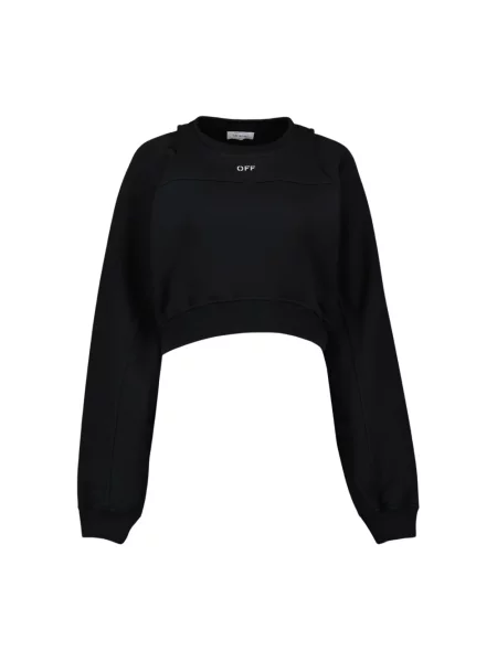 Bluza Off-white o skróconej długości z logo biała